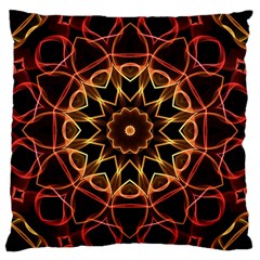 Yellow And Red Mandala Large Cushion Case (single Sided)  by Zandiepants