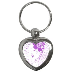 Purple Woman Of Chronic Pain Key Chain (heart) by FunWithFibro