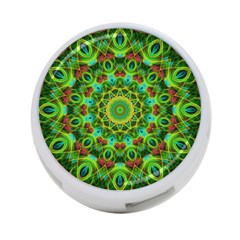 Peacock Feathers Mandala 4-port Usb Hub (one Side) by Zandiepants