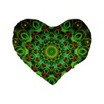 Peacock Feathers Mandala 16  Premium Heart Shape Cushion  Front