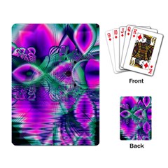  Teal Violet Crystal Palace, Abstract Cosmic Heart Playing Cards Single Design by DianeClancy