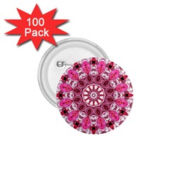 Twirling Pink, Abstract Candy Lace Jewels Mandala  1 75  Button (100 Pack) by DianeClancy