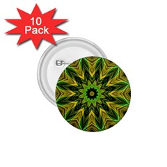 Woven Jungle Leaves Mandala 1 75  Button (10 Pack) by Zandiepants