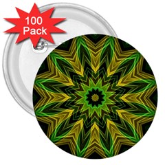 Woven Jungle Leaves Mandala 3  Button (100 Pack) by Zandiepants