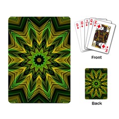 Woven Jungle Leaves Mandala Playing Cards Single Design by Zandiepants