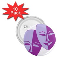 Comedy & Tragedy Of Chronic Pain 1 75  Button (10 Pack) by FunWithFibro