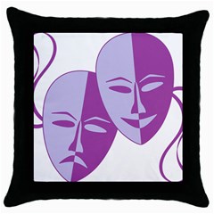 Comedy & Tragedy Of Chronic Pain Black Throw Pillow Case by FunWithFibro