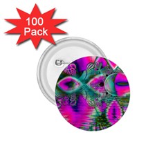 Crystal Flower Garden, Abstract Teal Violet 1 75  Button (100 Pack) by DianeClancy