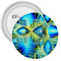 Crystal Lime Turquoise Heart Of Love, Abstract 3  Button by DianeClancy