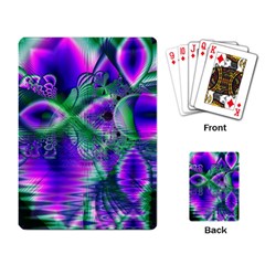 Evening Crystal Primrose, Abstract Night Flowers Playing Cards Single Design by DianeClancy