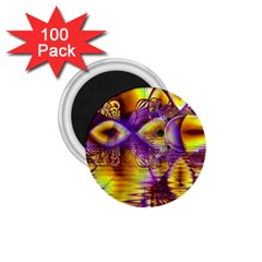 Golden Violet Crystal Palace, Abstract Cosmic Explosion 1 75  Button Magnet (100 Pack) by DianeClancy