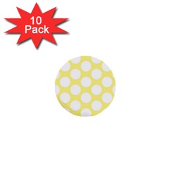 Yellow Polkadot 1  Mini Button (10 Pack) by Zandiepants