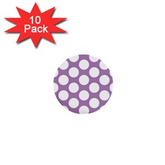 Lilac Polkadot 1  Mini Button (10 Pack) by Zandiepants