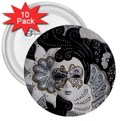 Venetian Mask 3  Button (10 Pack) by StuffOrSomething