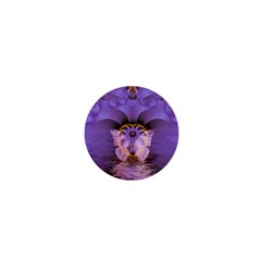 Artsy Purple Awareness Butterfly 1  Mini Button Magnet by FunWithFibro