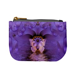 Artsy Purple Awareness Butterfly Coin Change Purse by FunWithFibro