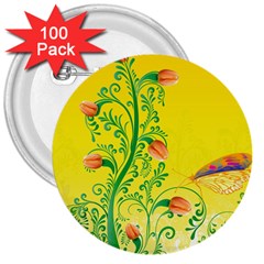 Whimsical Tulips 3  Button (100 Pack) by StuffOrSomething