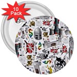 Medieval Mash Up 3  Button (10 pack) Front