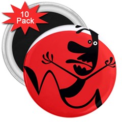 Running Man 3  Button Magnet (10 Pack) by StuffOrSomething