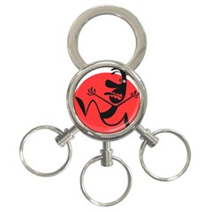 Running Man 3-ring Key Chain by StuffOrSomething