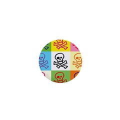 Skull 1  Mini Button Magnet by Siebenhuehner