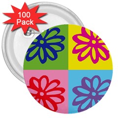 Flower 3  Button (100 Pack) by Siebenhuehner