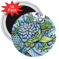 Peaceful Flower Garden 3  Button Magnet (10 Pack) by Zandiepants
