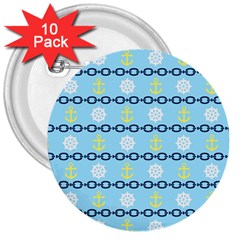 Anchors & Boat Wheels 3  Button (10 Pack) by StuffOrSomething