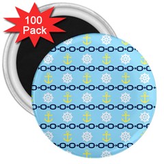 Anchors & Boat Wheels 3  Button Magnet (100 Pack) by StuffOrSomething