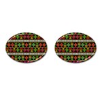 Aztec Style Pattern Cufflinks (Oval) Front(Pair)