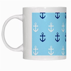Anchors In Blue And White White Coffee Mug by StuffOrSomething
