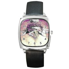 Tentacles Of Pain Square Leather Watch by FunWithFibro