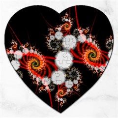 Mysterious Dance In Orange, Gold, White In Joy Jigsaw Puzzle (heart) by DianeClancy