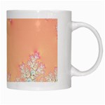 Peach Spring Frost On Flowers Fractal White Coffee Mug Right