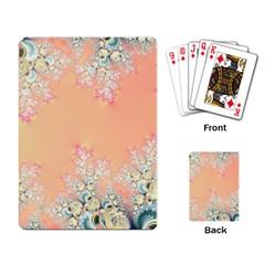 Peach Spring Frost On Flowers Fractal Playing Cards Single Design by Artist4God
