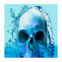 Skull In Water Glasses Cloth (medium) by icarusismartdesigns