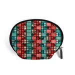 Red and green squares Accessory Pouch (Small) Front