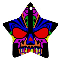 Skull In Colour Star Ornament by icarusismartdesigns