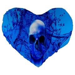 Alien Blue 19  Premium Heart Shape Cushion by icarusismartdesigns