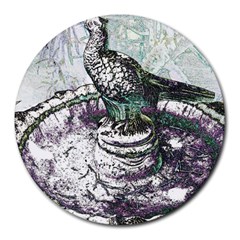 Bird Fountain 2 8  Mouse Pad (round) by sirhowardlee