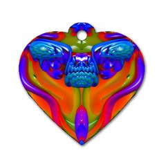 Lava Creature Dog Tag Heart (one Sided)  by icarusismartdesigns