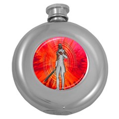 White Knight Hip Flask (round) by icarusismartdesigns