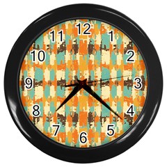 Shredded Abstract Background Wall Clock (black) by LalyLauraFLM