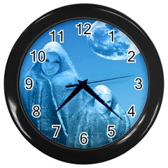 Full Moon Rising Wall Clock (black) by icarusismartdesigns