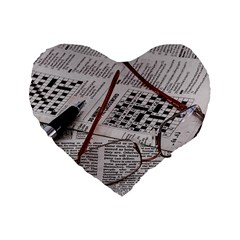 Crossword Genius 16  Premium Flano Heart Shape Cushion  by StuffOrSomething