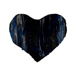 Blue black texture 16  Premium Heart Shape Cushion  Back