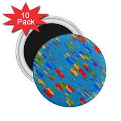 Colorful Shapes On A Blue Background 2 25  Magnet (10 Pack) by LalyLauraFLM