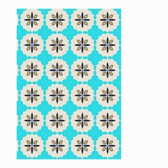 Floral Pattern On A Blue Background Small Garden Flag (two Sides) by LalyLauraFLM