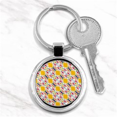 Dots And Rhombus Key Chain (round) by LalyLauraFLM