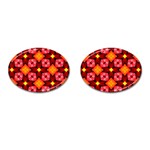 Cute Pretty Elegant Pattern Cufflinks (Oval) Front(Pair)